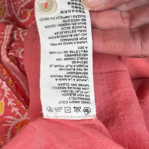 Cleobella Violet Midi Dress Blossom Floral Block Print Orange Peach Pink Medium - Picture 11 of 11